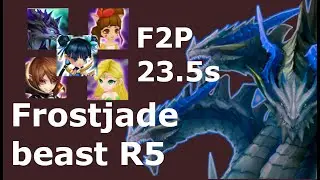 Summoners war Free to play Water R5 - Frostjade beast water R5 speed team. 23.5s average 99+% safe.
