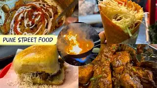 Eating STREET FOOD In Rasta Peth Pune || Chicken Cheese Cornato || Saltvlog
