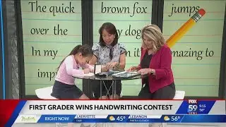 Carmel first-grader named Grand National Champion&nbsp;in National&nbsp;Handwriting&nbsp;Contest