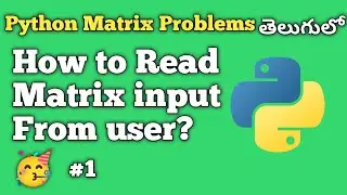 How To Read Matrix Input From the User | Python Matrix Problems | Interview