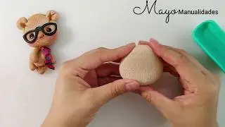 Tutorial Oso con lentes | How to make a bear with cold porcelain?