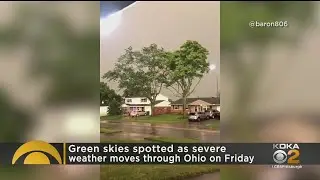 Green Skies Spotted As Storms Move Through Ohio