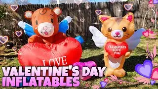 NEW Valentines Day Inflatable Blow Ups 2022 DEFECTIVE?!? Bear & Kitty Cat Love Hearts