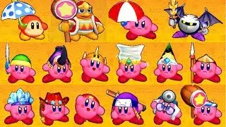Kirby Battle Royale - All Characters & Abilities
