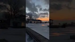 Frozen Lake Ontario, Toronto Downtown, Canada