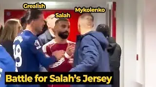Неопубликованное видео, где Грилиш и Миколенко оба просят футболку Мо Салаха после матча с &laquo;Эверт...