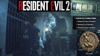 RE2 The Goddess Statue - Medallion Locations PUZZLE