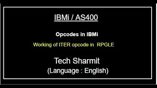 IBMi (AS400) Working of ITER opcode in rpgle | as400 tutorial for beginners |