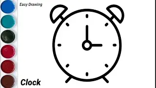 Alarm Clock Drawing, Painting and Coloring | Step by Step