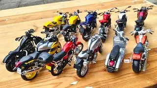 Showing of Scale Model Bikes | Harley Davidson | Ducati Monster | BMW K1200R | Diecast Collection