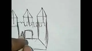 444 with How to draw a castle easily @souravjvlogs / #art #tutorial 