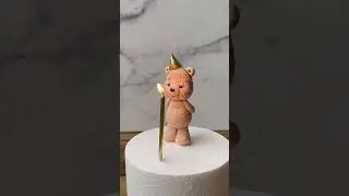 Happy birthday to you 😅🧸#caketopper #fondant #teddybearcake #birthday #viralshort #edibletoppers