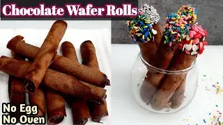 Chocolate Wafer Rolls No Egg/ Oven | Chocolate Cigarette Cookies | Cigarette Russes