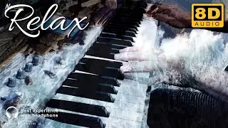 3D PIANO Music with OCEAN WAVES to SLEEP (8D audio - Use Headphones)