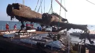 Shake Dog salvaging a World War II air craft