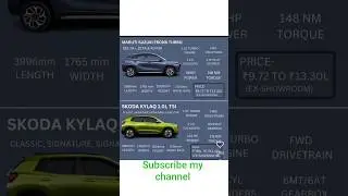 comparison between Maruti fronx turbo and skoda kylaq turbo 1L # maruti #sokoda
