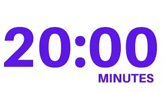 20 Minute -  Simple Countdown Timer - Purple Numbers