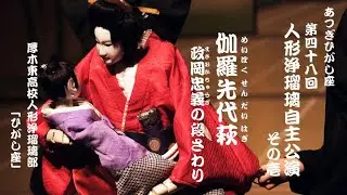 「伽羅先代萩　政岡忠義の段」あつぎひがし座第48回人形浄瑠璃自主公演