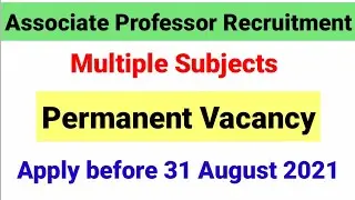 Associate Professor Recruitment 2021| Permanent Post | OPSC Recruitment 2021