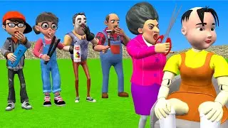 Игра «Страшный учитель 3D против кальмара»: нарисуй волосы девушке-кальмару, красавице или ошибка...