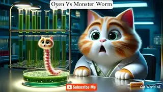 Oyen VS Monster Worm #cat #cutecat #catlover #catvideos #aicat #cute #cutebaby #meow