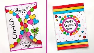 2 Sister's day Card | Easy White Paper Sister's day Card | How to make Sister's day Greeting Card