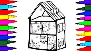 Bathroom, Bedroom, Dinning Room Coloring Pages l Kids Coloring Book Drawing Videos For Kids
