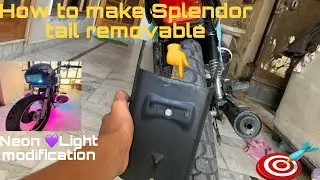 Splendor modifications tail removable neon light modification 1st vlog ✌️