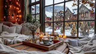 Snowy Morning Jazz Coffee Shop ❄️☕🎹 Calm Piano Jazz & Snowfall for a Fresh Start