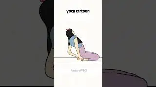 Yoga cartoon.Animation of couple funny moment