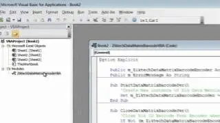 How to use Ziktech DataMatrix Barcode Solution in Excel