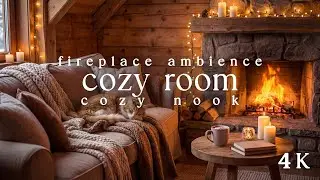 A Cozy Fireplace Room ☕ Soft Jazz for Relaxing Evenings