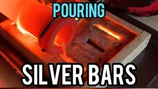 Hand poured silver bullion bars. Melting down silver. Silver pouring & Silver Stacking.