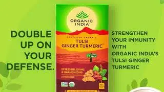 ORGANIC INDIA Tulsi Ginger Turmeric | Doube Up On Your Defense