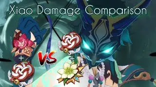 Xiao Damage Comparison (2 Shimenawa + 2 Gladiator) vs (2 Viridescent + 2 Shimenawa) Genshin Impact