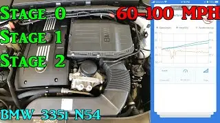 BMW 335i Tune Comparison Test - 60-100 MPH Dragy - 1/4 Mile G-TECH - Gap Distance Graphs