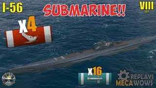 Submarine I-56 4 Kills & 147k Damage | World of Warships Gameplay