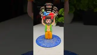 Krishna ji idol making with clay 🌸 Krishna ji and vasudev making #shorts #short
