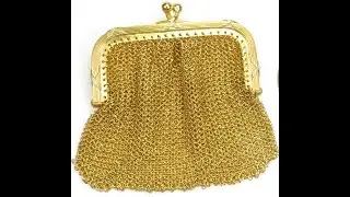 Victorian 1890's Edwardian French 23K Yellow Gold Mesh Purse 27.8 Grams www.antiquejewelryco.com