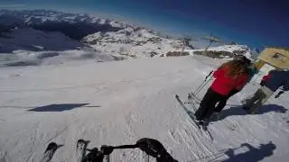 Val Thorens Skiing Piste Coraia into Peyron GoPro December 2016