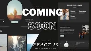 Tailwind css landing page design with React JS! Coming Soon!