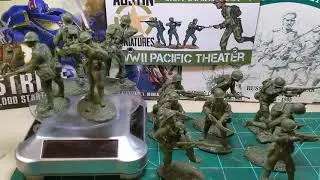 WW2 ARMY MEN | U.S. MARINES BY AUSTIN MINIATURES SET 1 REVIEW | MOOSEWORKS PLASTIC SOLDIERS