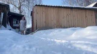 Жизнь в селе Сибири❄️. Крещенские морозы, а я моржую в -40😱. Не справляюсь с козами! 