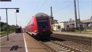 Langenselbold mit BR 114 + DoSto - ICE 1 + T - Güterzug