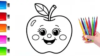 How To Draw Apple || Step By Step Drawing And coloring 