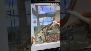 Hand Sketch Stair Rendering Ipad #architecture #rendering #interiordesign #sketch #ipad #staircase