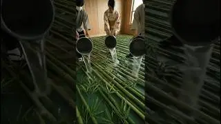CRAFTING 🤯 Bamboo Epoxy Floor #epoxy  #interiordesign  #homedesign