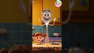 Talking Spoon🎽| Clean Up Song for Kids | Good Habits, #KidsShorts #TalkingSpoon