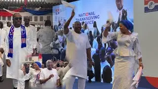 Dr Bawumia and his Wife Samira Arrival at NPP thanksgiving Service and the Crowd will blow your mind