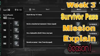 Survivor Pass Week 3 Mission Explain Pubg new state || Season 1 week 3 Mission pubg new state